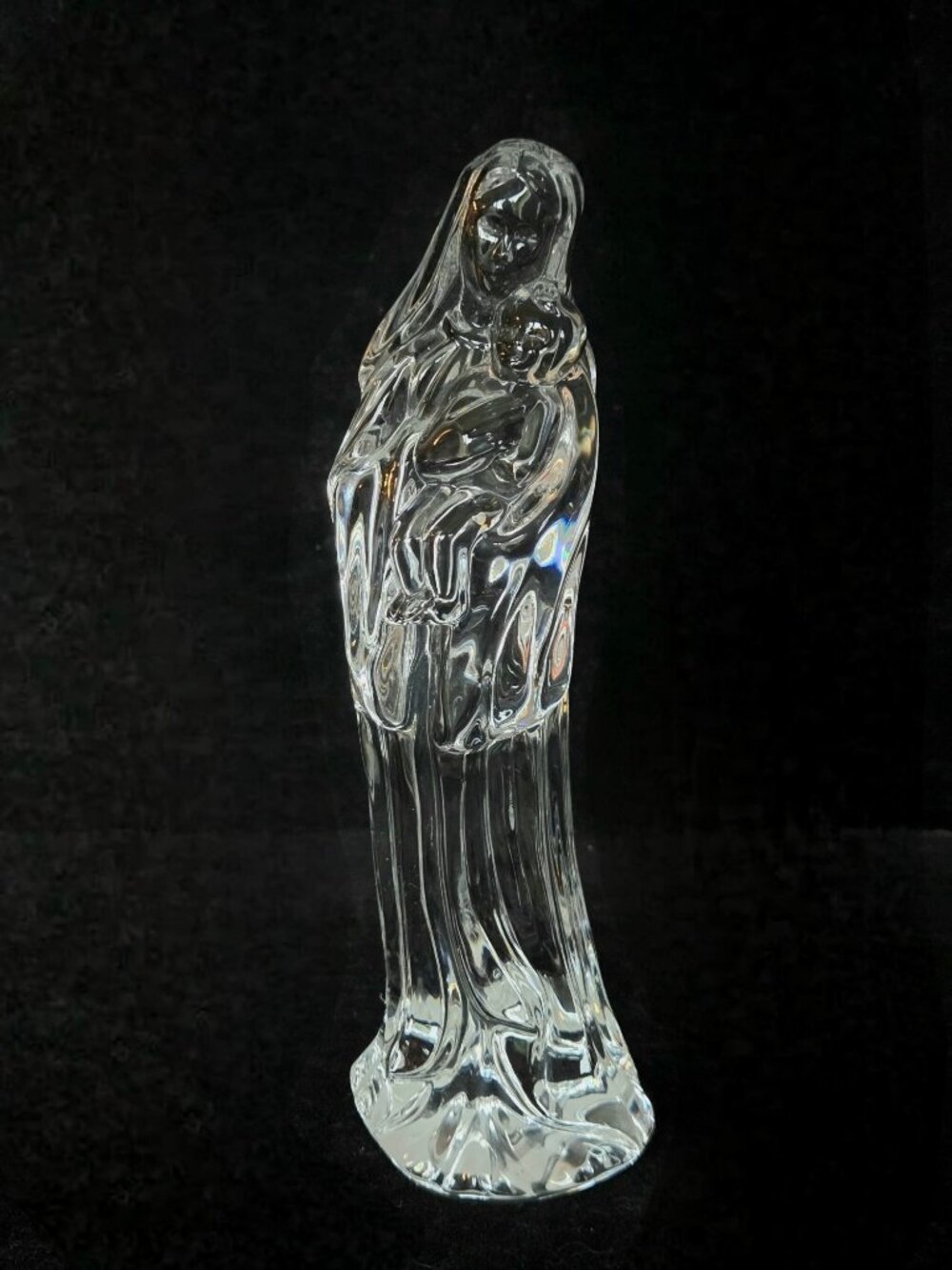 Waterford 7-Inch Crystal Madonna Virgin Mary & Child Figurine Statue Elegant Rel